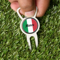 Italian flag custom golf ball marker and opener