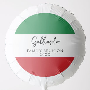 Italian Flag Custom Name Reunion Balloon