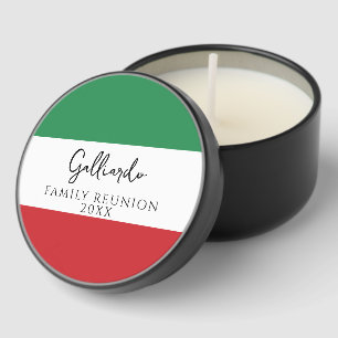 Italian Flag Custom Name Reunion Mini Candle Favors