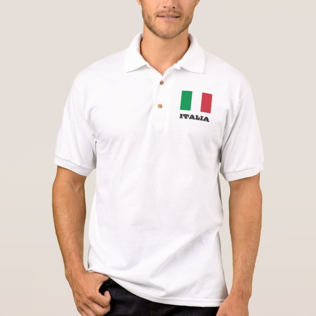 Italian flag custom polo shirts for men and women (Front)