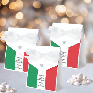 Italian Flag Custom Wording Favor Boxes