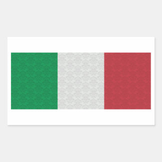 Italian Flag Damask Pattern Rectangular Sticker