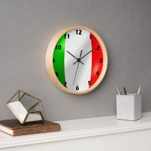 Italian Flag Design Clock