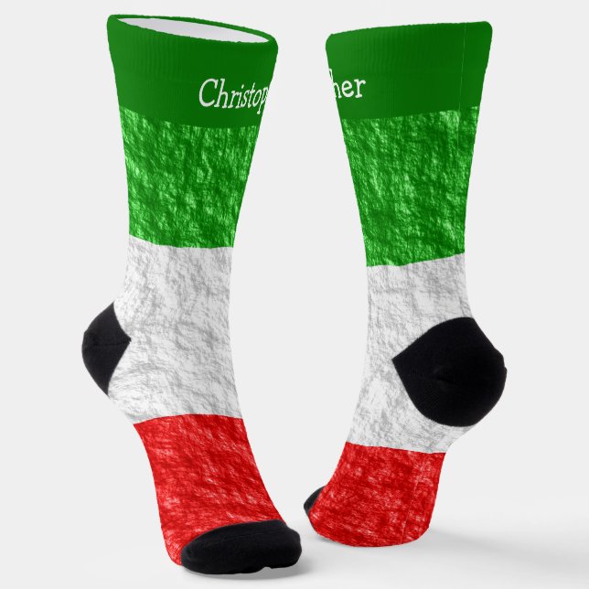 Italian Flag Design Socks (Angled)