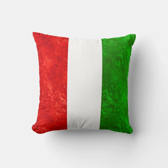 Italian Flag Design Throw Pillow (Front)