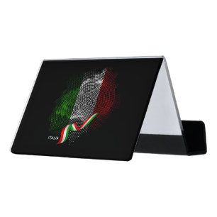 Italian flag desk business card holder