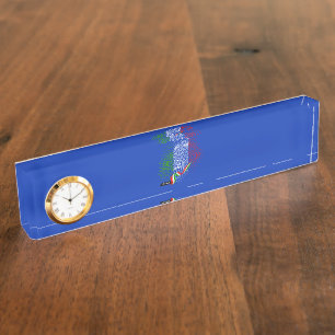 Italian flag desk name plate
