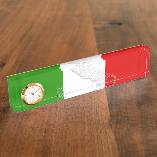 Italian flag desk name plate (Side)