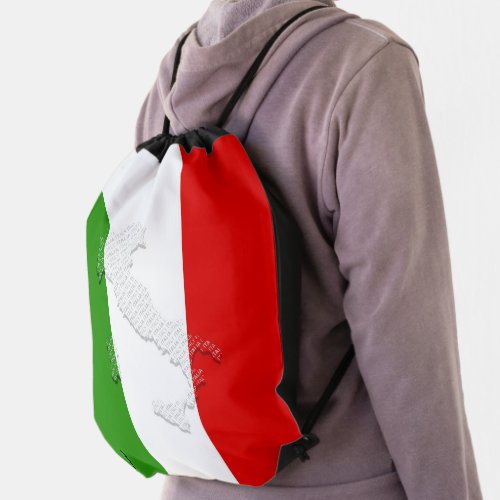 Italian flag drawstring bag