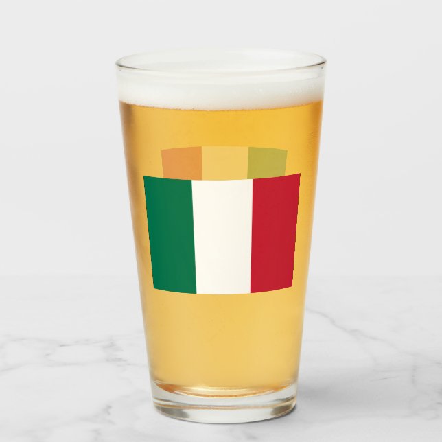 Italian Flag Drinking Glass (Front Filled)