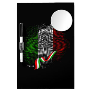 Italian flag dry erase board with mirror