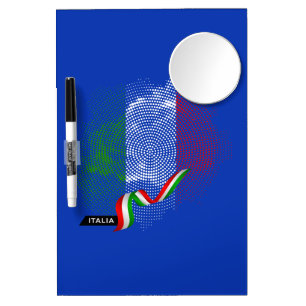 Italian flag dry erase board with mirror