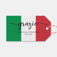 Italian Flag Elegant Calligraphy Grazie