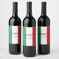 Italian Flag Elegant Calligraphy Grazie