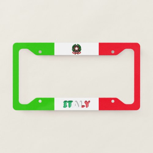 Italian flag_emblem license plate frame