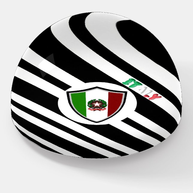 Italian flag-emblem paperweight (Angled)