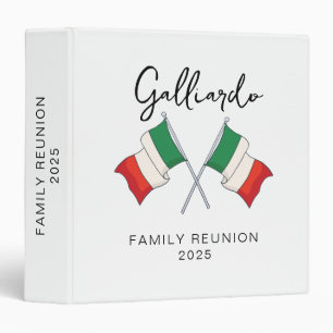 Italian Flag Family Reunion  3 Ring Binder