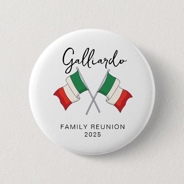 Italian Flag Family Reunion  Button (Front)