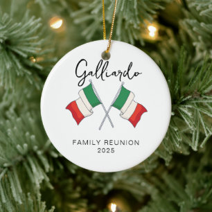 Italian Flag Family Reunion  Ceramic Ornament
