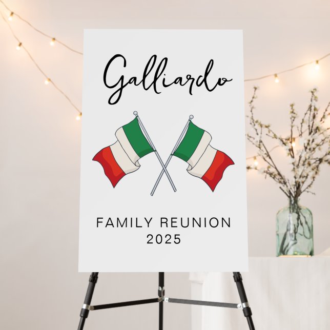 Italian Flag Family Reunion  Foam Board (In Situ (Stand))