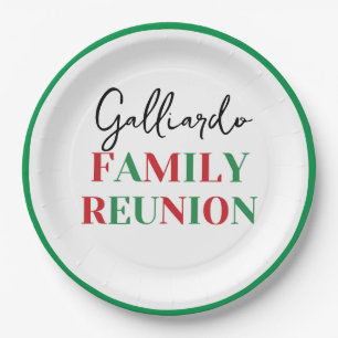 Italian Flag Family Reunion Paper Plates