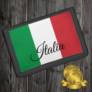 Italian flag fashion, Italy patriots / sports Trifold Wallet