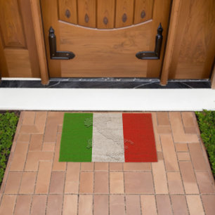 Italian flag fiber doormat