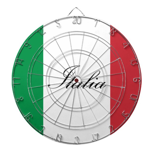 Italian Flag - Flag of Italy -  Italia Dart Board (Front)