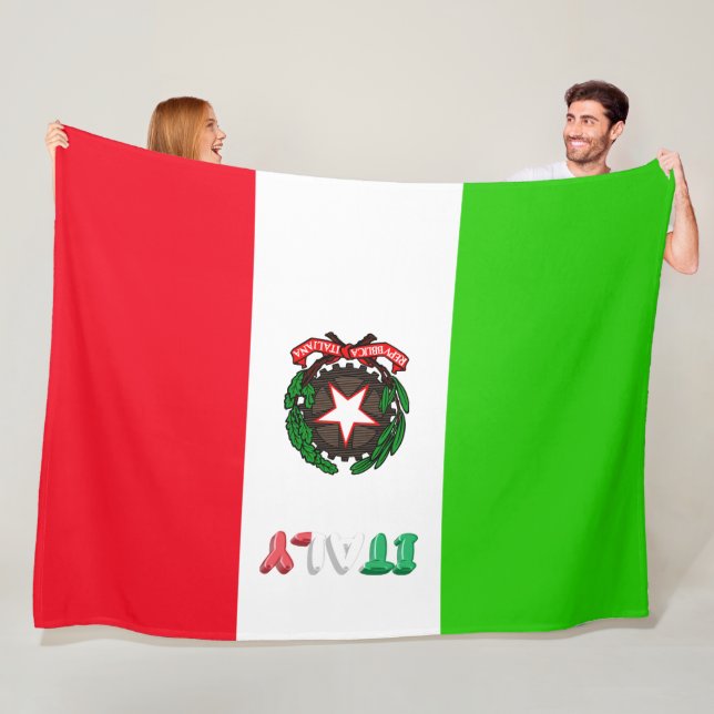 Italian flag fleece blanket (In Situ)