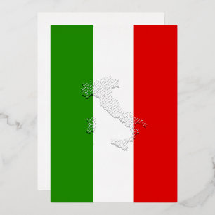 Italian flag foil invitation