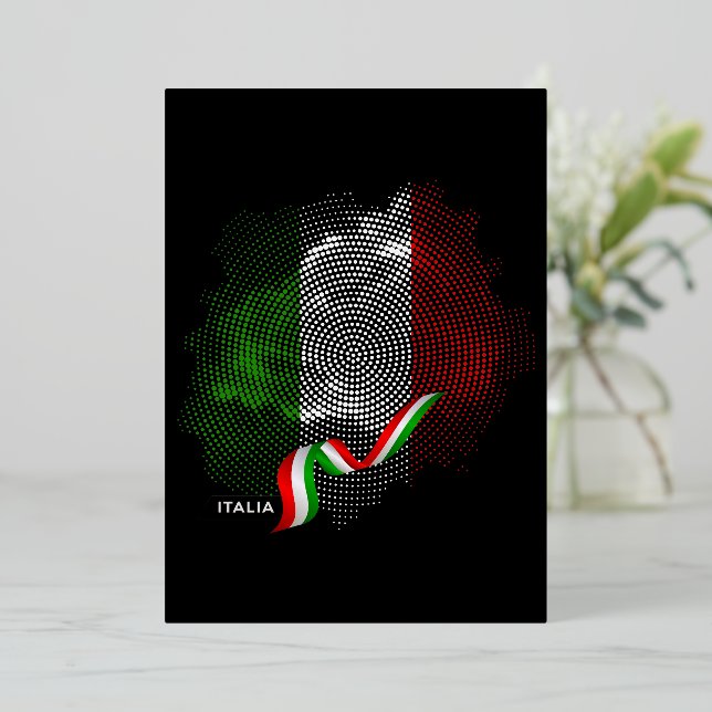 Italian flag foil invitation (Standing Front)