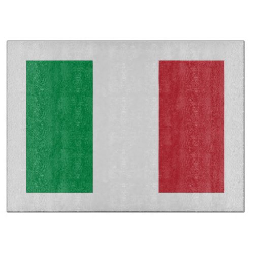 Italian flag glass cutting board  Tricolore