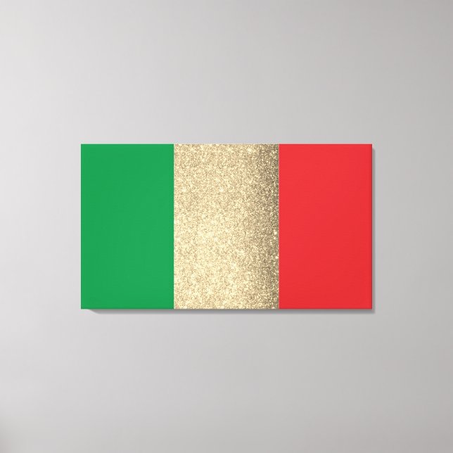 Italian Flag Gold Canvas Print (Front)