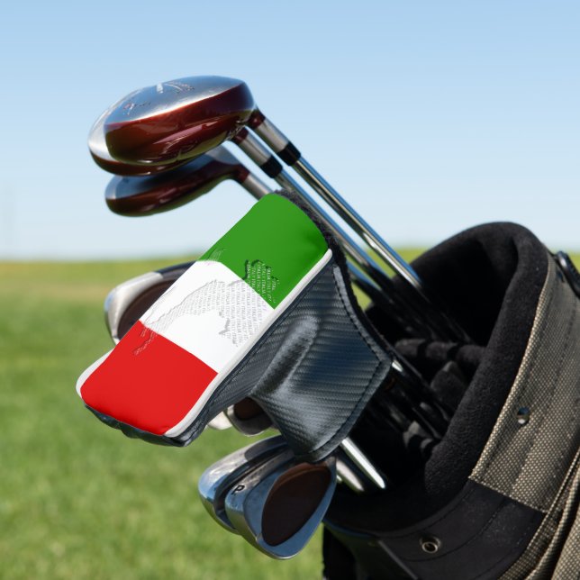 Italian flag golf head cover (In Situ)