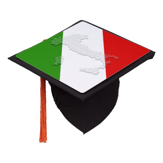 Italian flag graduation cap topper (Angled)