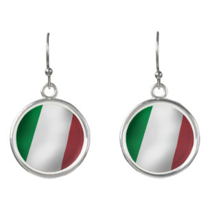 ITALIAN FLAG GREEN WHITE RED EARRINGS