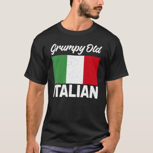 Italian Flag Grumpy Old Italian Grandpa T_Shirt