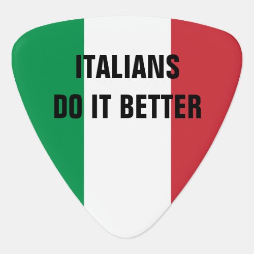 Italian flag guitar pick with personalized text