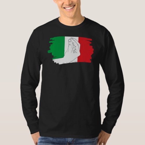 Italian Flag Hand Symbol Italiano Hand Gesture T_Shirt