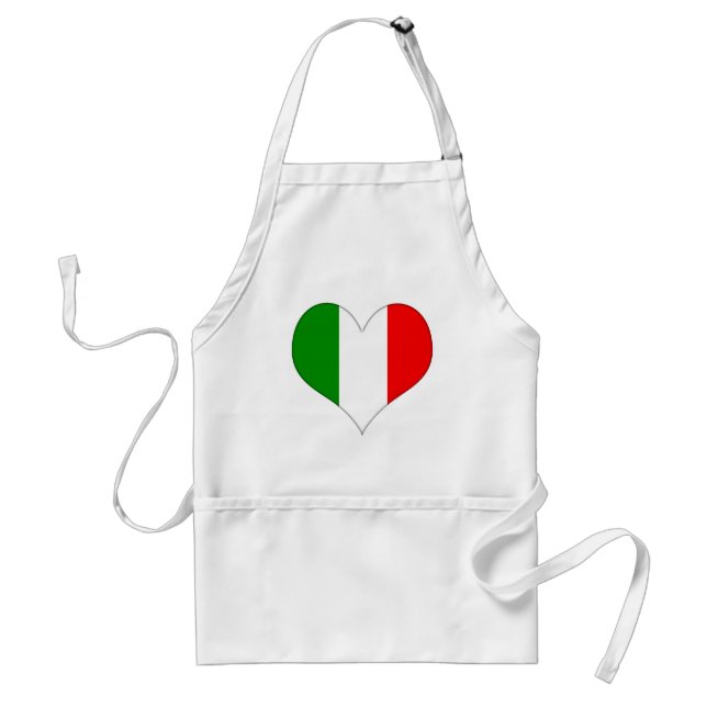 Italian Flag Heart Adult Apron (Front)