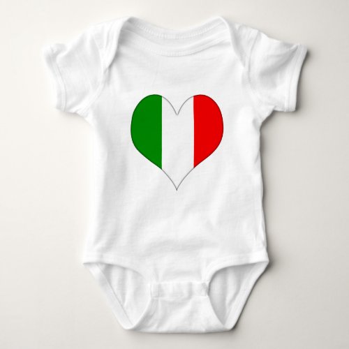 Italian Flag Heart Baby Bodysuit