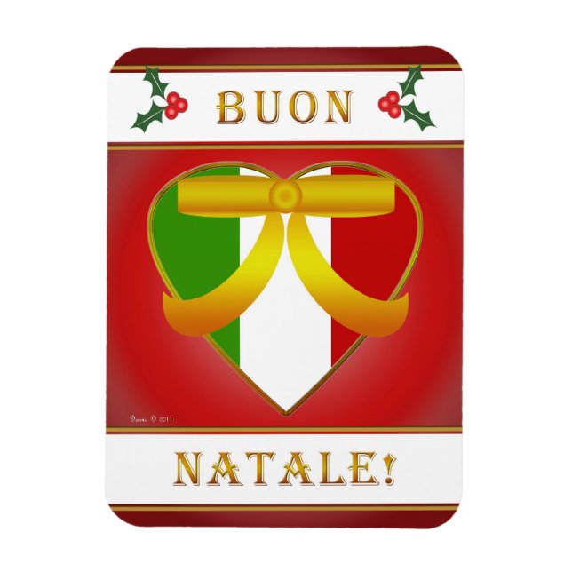Italian Flag Heart Buon Natale (Christmas) Magnet (Vertical)