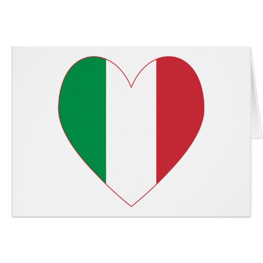 Italian Flag Heart Cards (Front Horizontal)