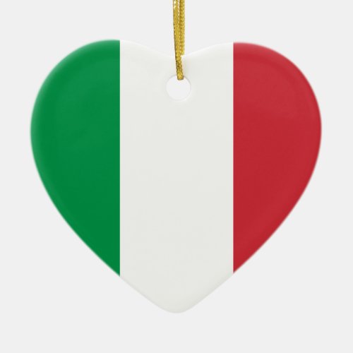 Italian Flag Heart Ceramic Ornament