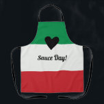 Italian Flag Heart Custom Photo Sauce Day Apron<br><div class="desc">Celebrate a tradition in Italian culture with this sauce making apron. Perfect for keeping memories of the Italian kitchen,  it will make a great keepsake for years to come. // Add your own photo.</div>