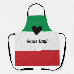 Italian Flag Heart Custom Photo Sauce Day Apron