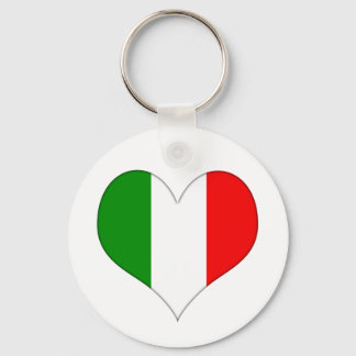 Italian Flag Heart Keychain