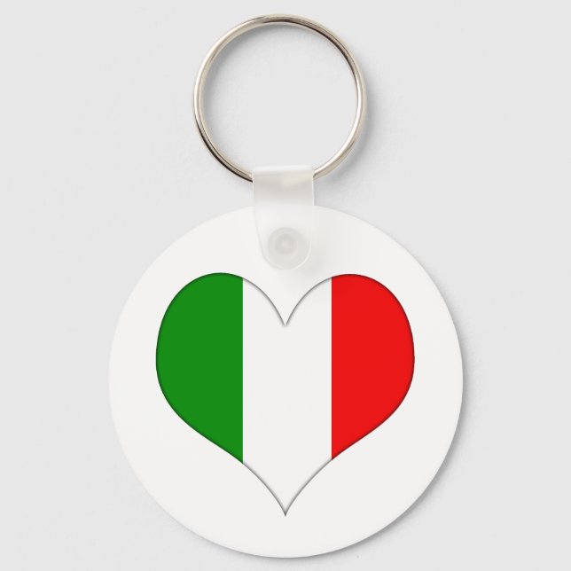 Italian Flag Heart Keychain (Front)