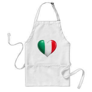 Italian Flag Heart Kitchen Apron