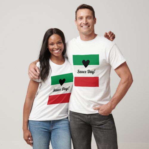 Italian Flag Heart Sauce Day Shirt
